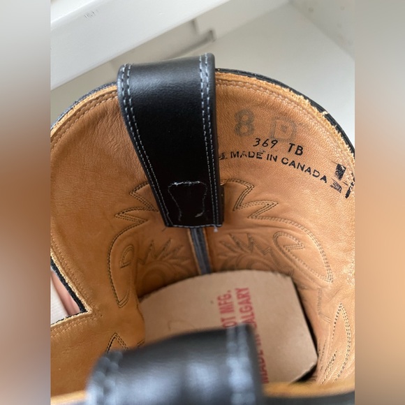 NWT Alberta Boot Black Cowboy Kangaroo Leather Western Boots Women Size 9.5 US - Picture 6 of 8